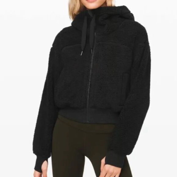 lululemon athletica Jackets & Blazers - Lululemon Short&Sweet Reversible Sherpa Jacket Heathered Core/Black Size Small
